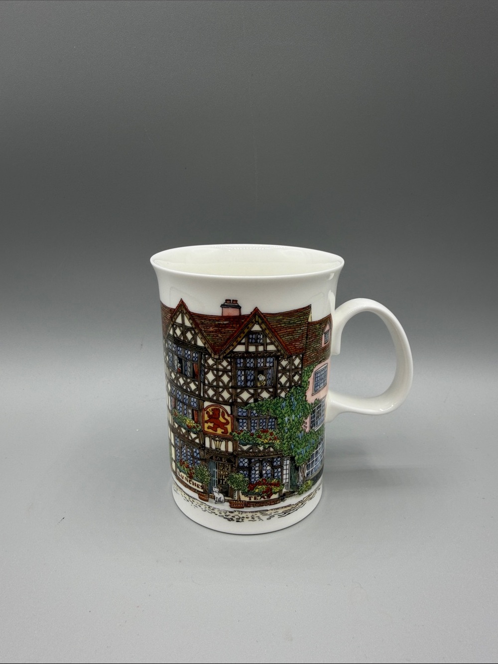 Vintage Dunoon Ceramics Bone China Cup Village Inn’s Design Sue Scullard England